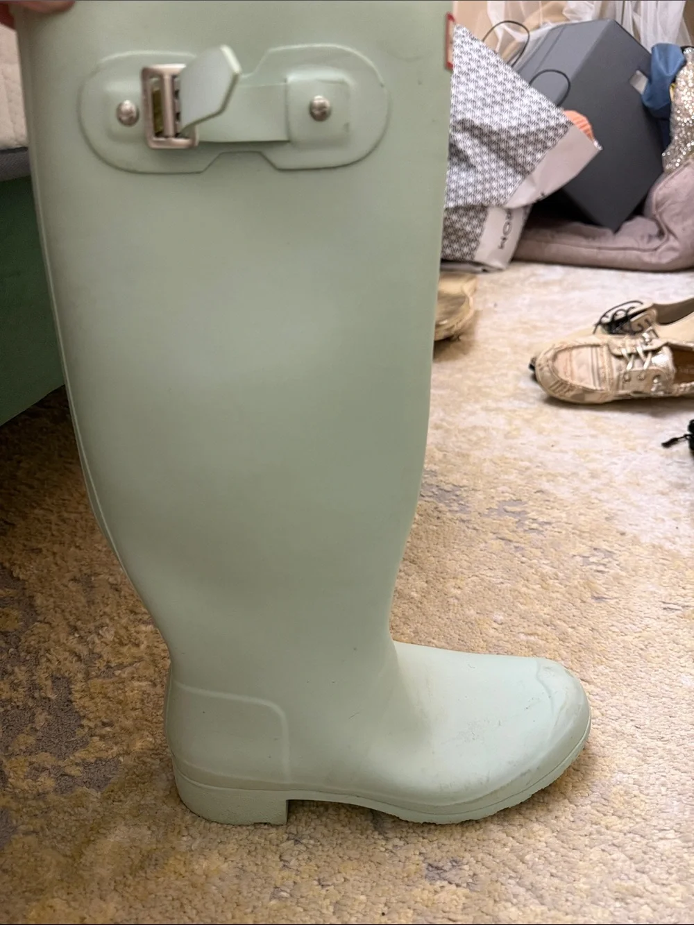 Hunter Pale Mint Green Rain Boot Insole Detail